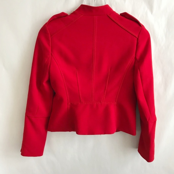 Banana Republic Military Inspired Button Embellished Tailored Jacket 00P Red - Picture 5 of 14